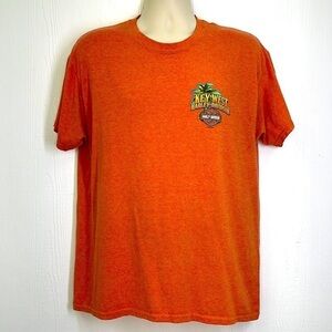 Harley Davidson - Key West Conch Republic Palm Tree & Pelicans Harley T Shirt LG